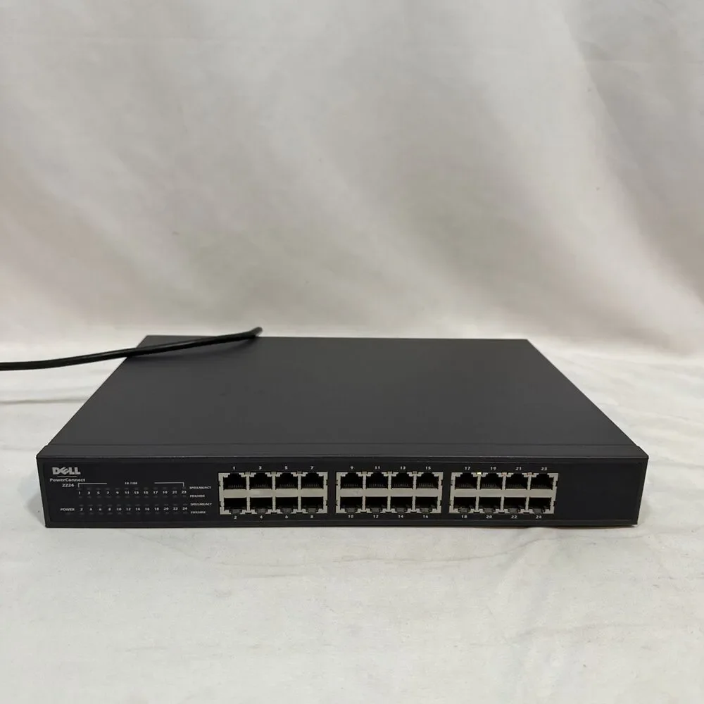 Dell PowerConnect 2224 24-Port 10/100 Mbps Gigabit Switch +Cord